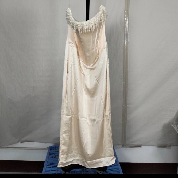 House of CB Nalita Vintage Cream Embellished Strapless Dress/Size M-US 6-8 - Picture 6 of 13